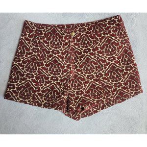 Urban Outfitters Ecote Jadley Jacquard Brocade Tapestry Burgundy Shorts Size 4